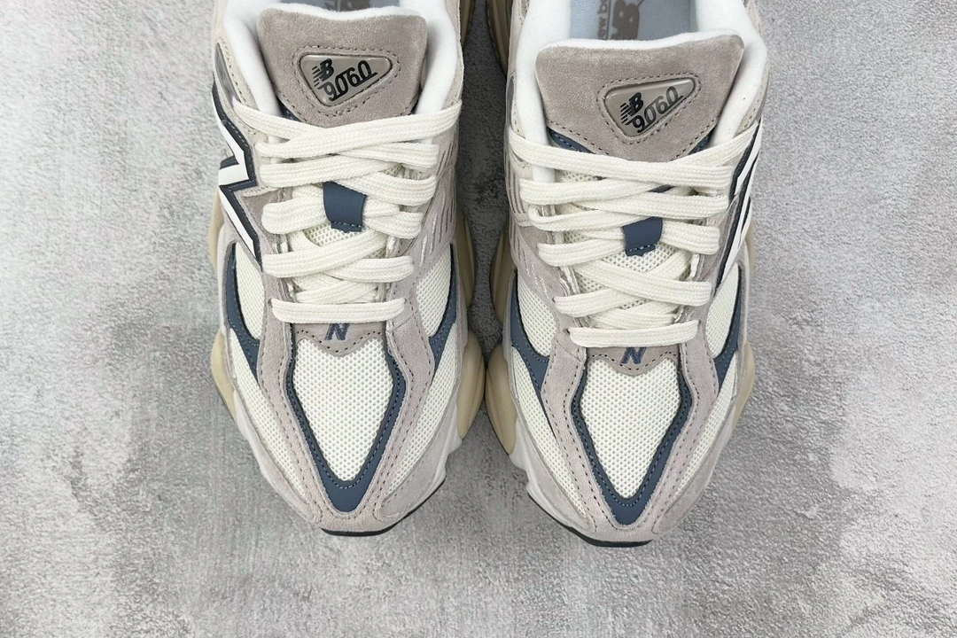 New Balance Cream Blue Chunky Sneakers