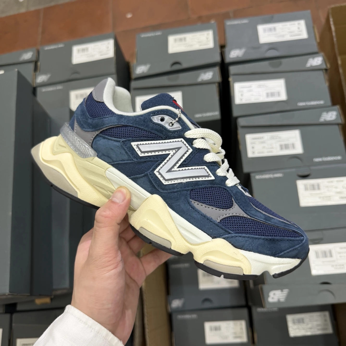 New Balance Navy Grey Chunky Sneakers