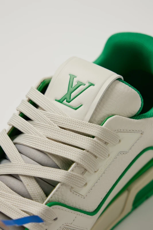Louis Vuitton White & Green Luxury Streetwear Sneakers