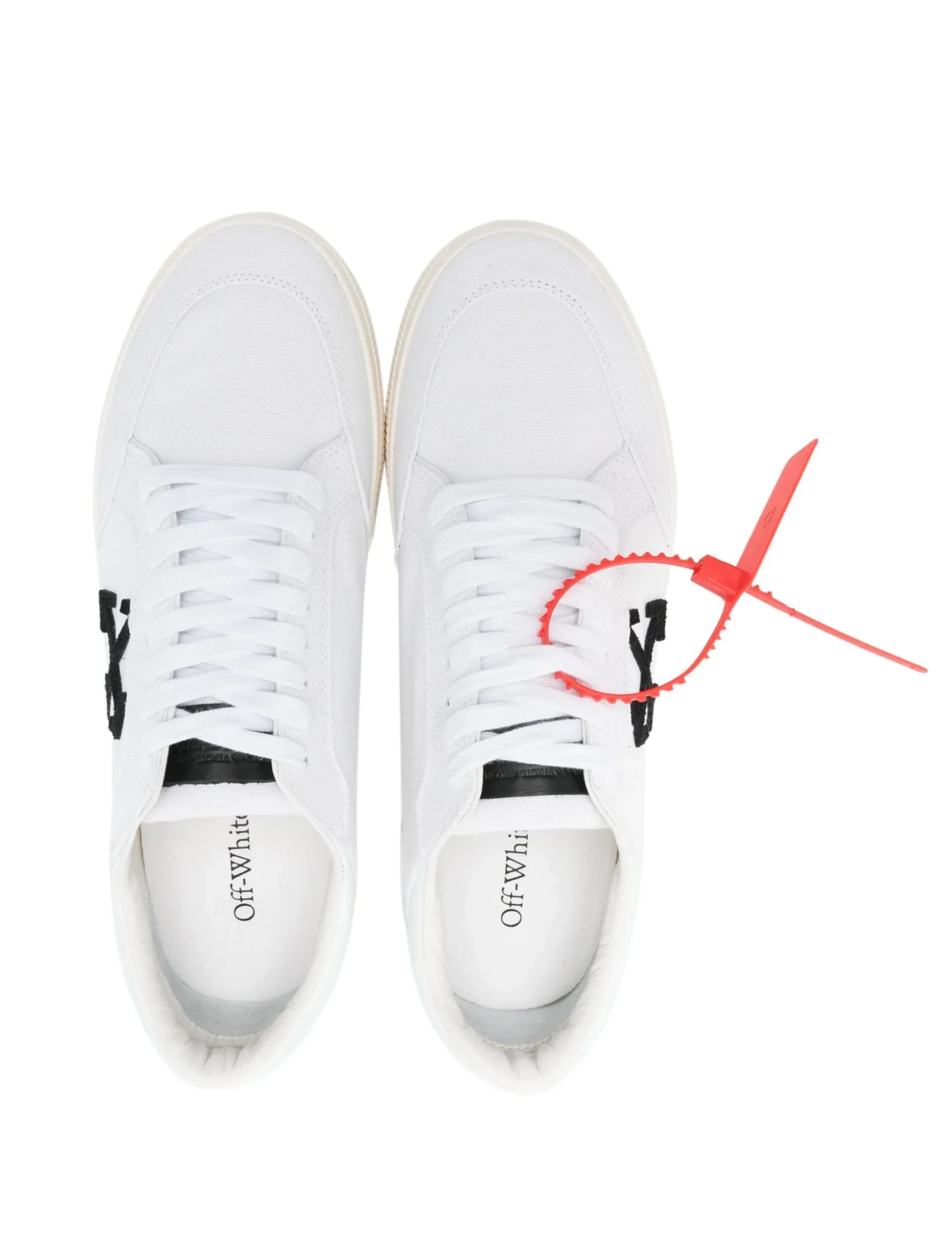 Off-White Cotton Low Vulcanized Sneakers for Men