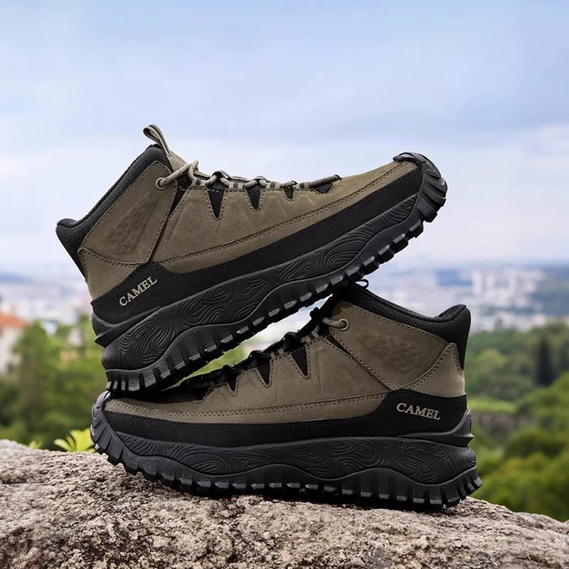 Men’s High-Top Winter Hiking Boots with Anti-Slip Support