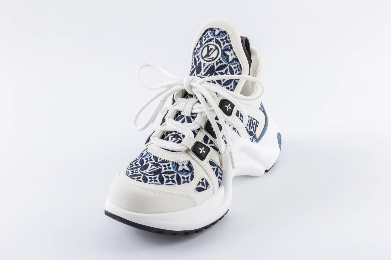 Louis Vuitton Archlight Pattern Sneakers – White Blue Luxury Platform Shoes