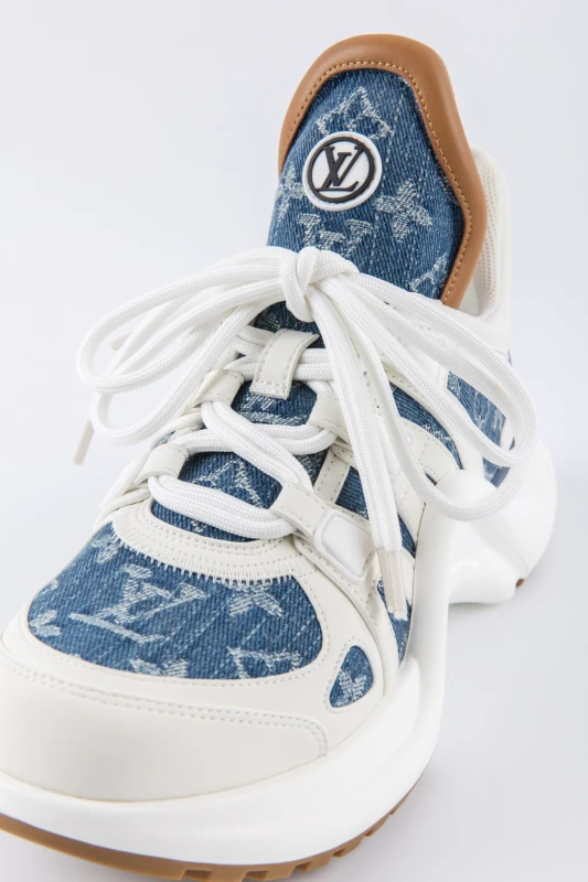 Louis Vuitton Denim Platform Sneakers – Blue Monogram Chunky Luxury Shoes