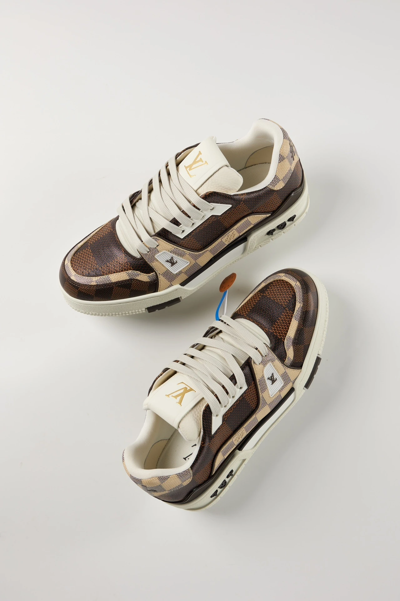 Louis Vuitton Brown & Beige Checkered Low-Top Luxury Sneakers for Men & Women