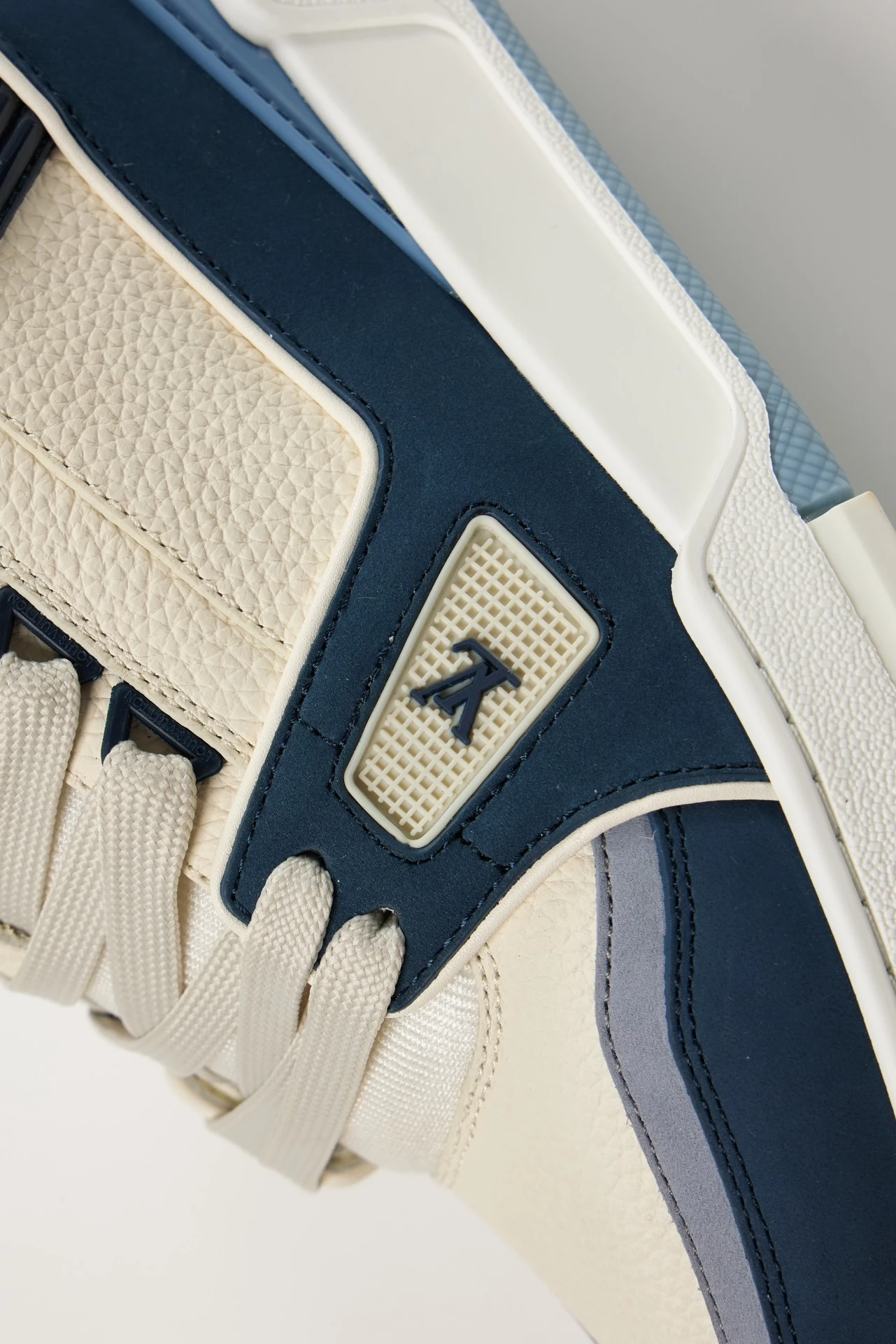 Louis Vuitton Cream White & Navy Blue Low-Top Luxury Sneakers for Men & Women