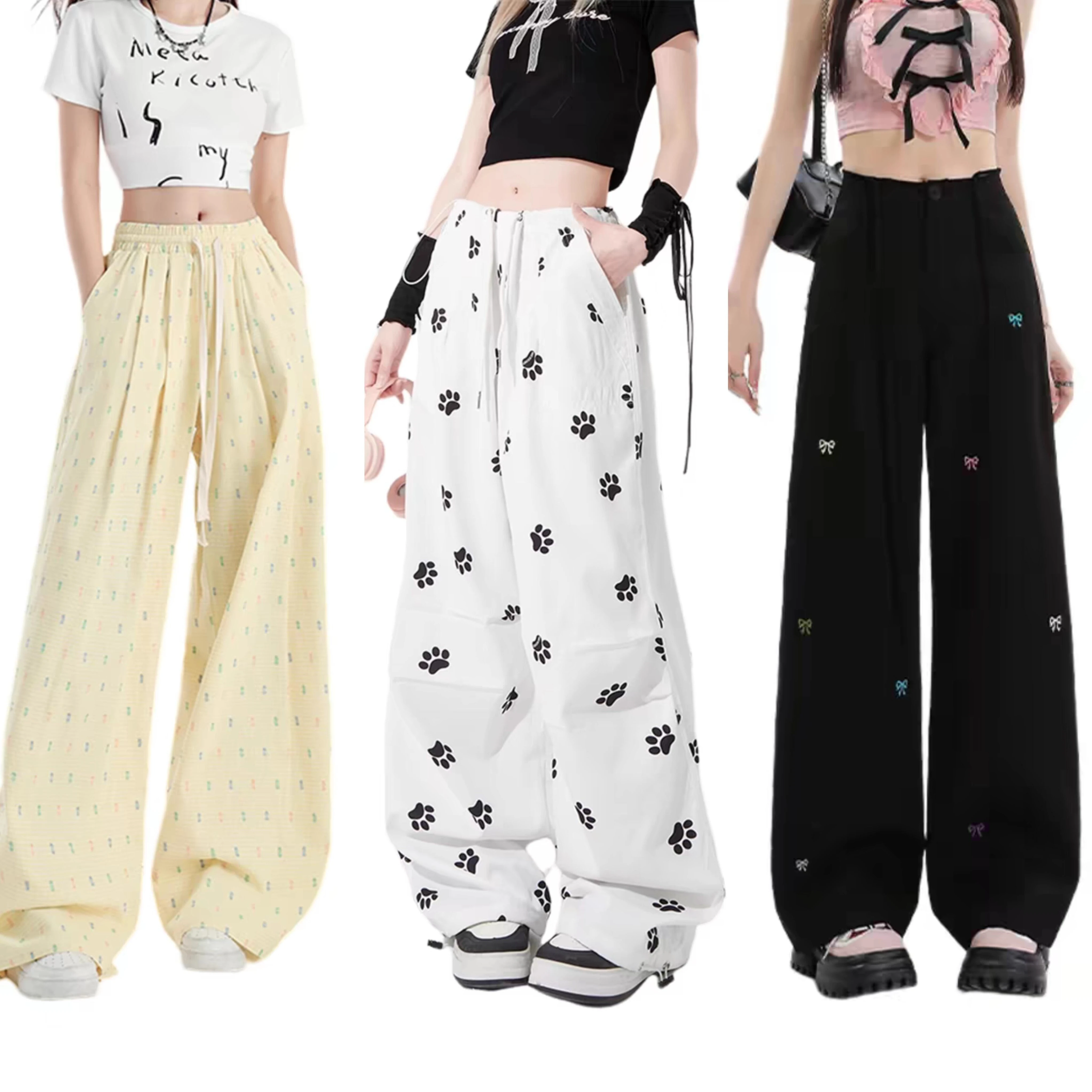 Womens Wide-Leg Pants - Flowy, High-Waisted Casual Trousers