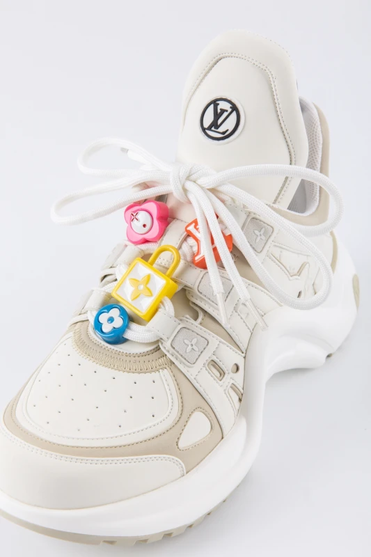Louis Vuitton Cream Charm Platform Sneakers – Ivory Beige Luxury Trainers