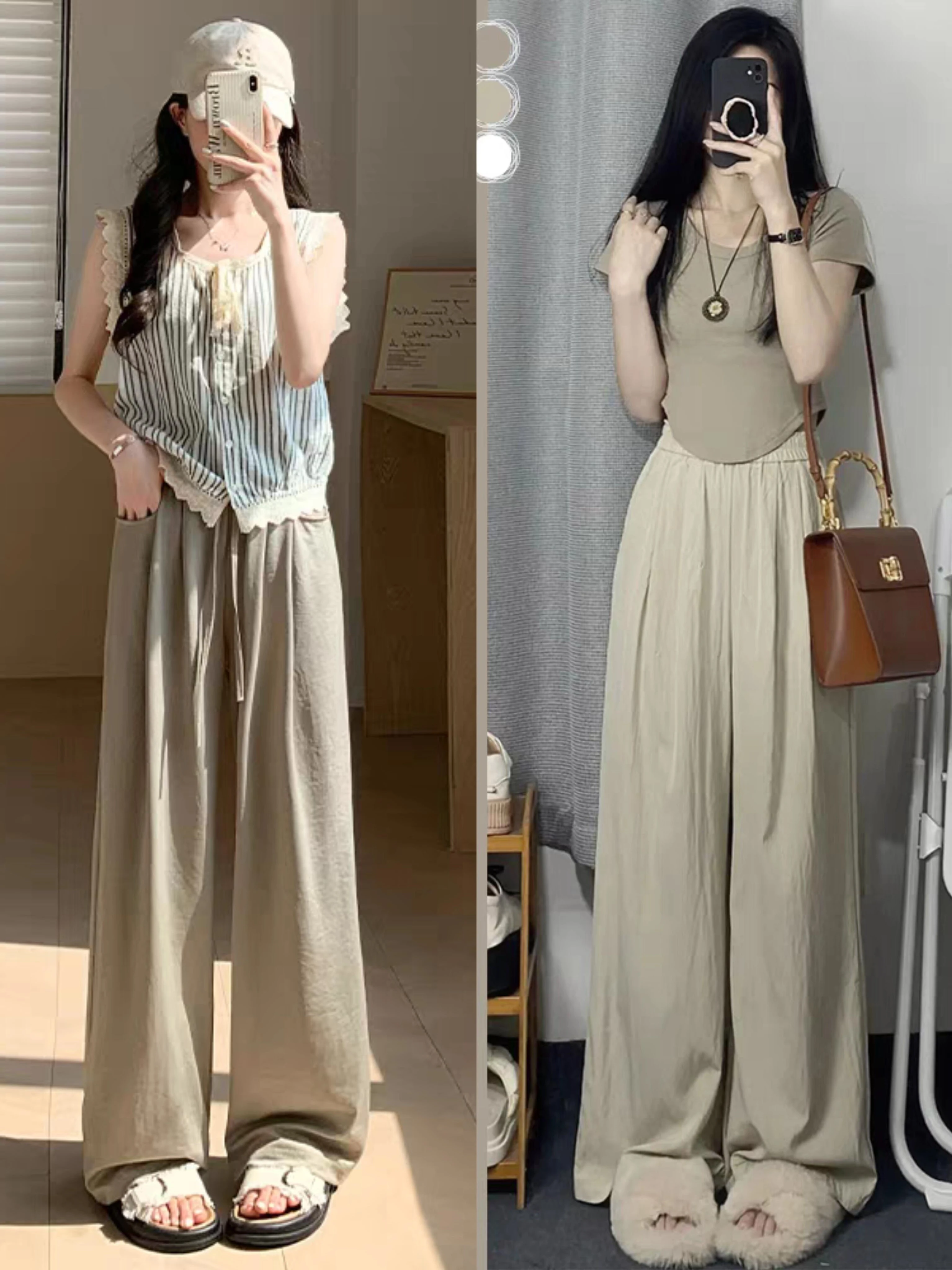 Womens Wide-Leg Pants - Flowy, High-Waisted Casual Trousers