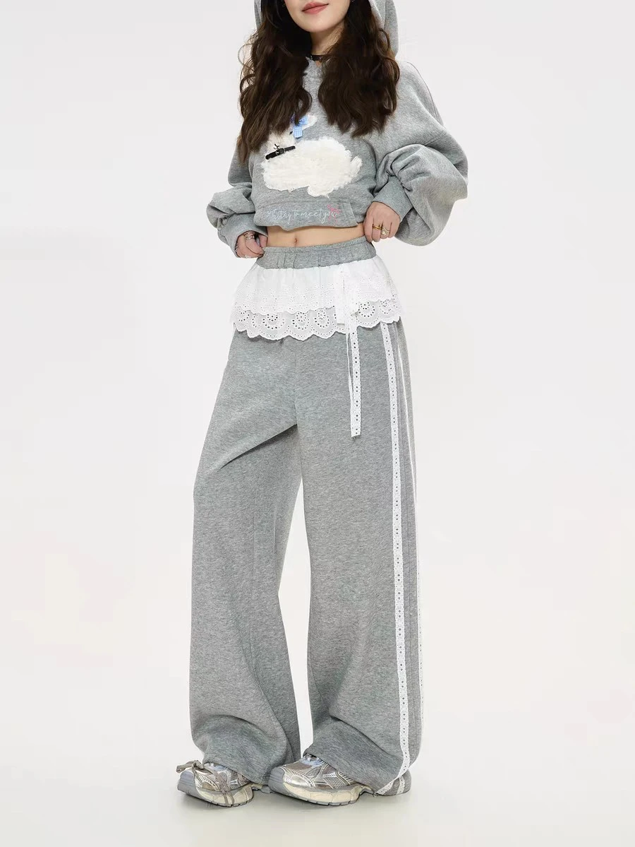 Womens Cozy Autumn Sweatpants - Soft Fleece Joggers for Fall Comfort