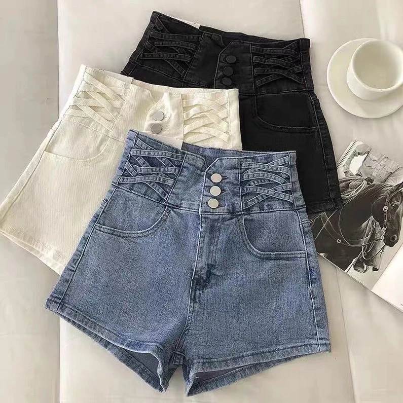 Women's High-Waisted Denim Shorts - Classic Fit, Comfortable & Stylish