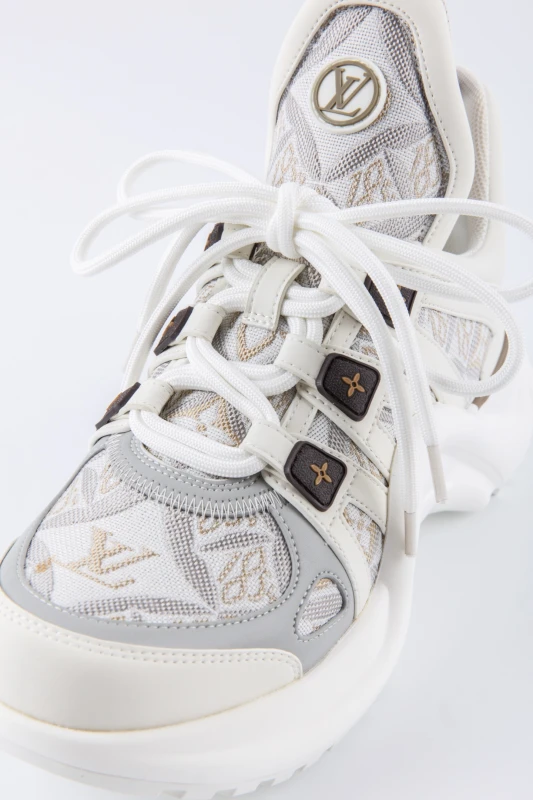 Louis Vuitton Archlight Monogram Sneakers – Ivory Beige Luxury Platform Shoes