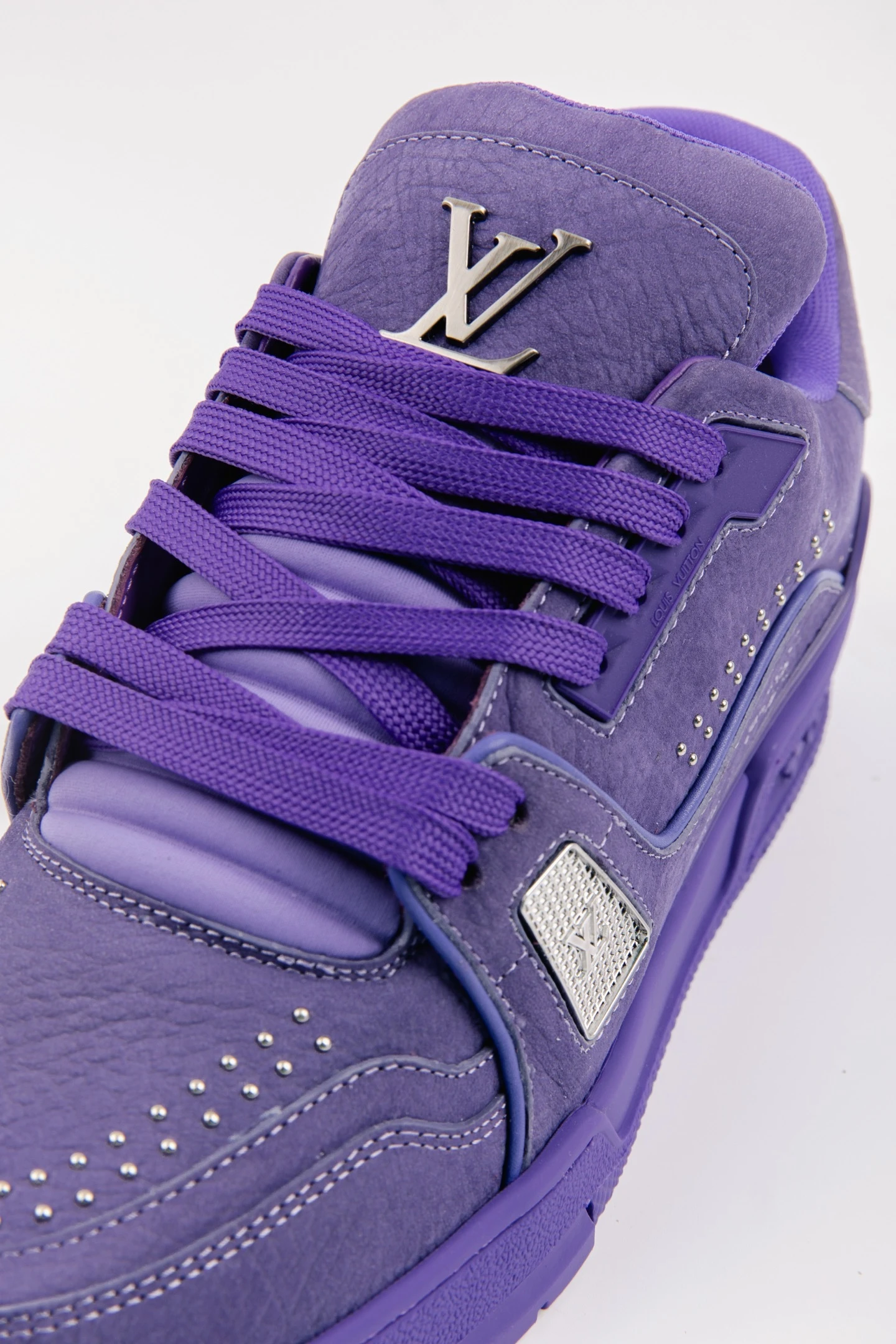 Louis Vuitton Purple Luxury Rhinestone Low-Top Sneakers for Men & Women