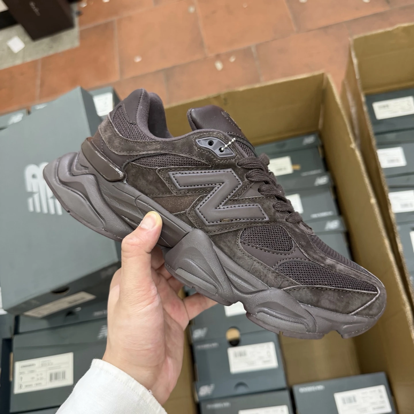 New Balance 9060 “Shadow Steel” Chunky Sneakers – Grey Black  Colors