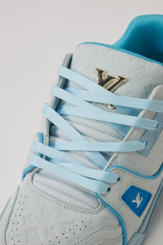 Louis Vuitton Sky Blue Monogram Embossed Low-Top Sneakers