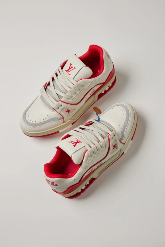 Louis Vuitton White & Red Luxury Streetwear Sneakers
