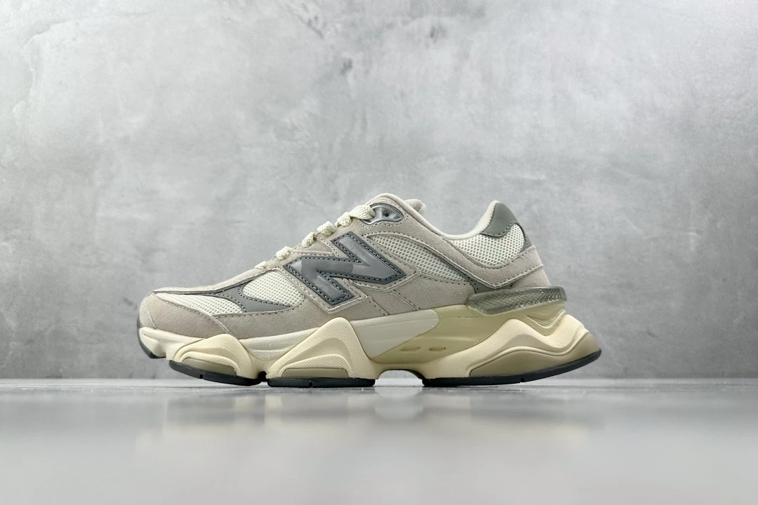 New Balance 9060 Light Grey Cream Chunky Sneakers – Premium ABZORB Retro Lifestyle Shoes With Modern Neutral Streetwear Aesthetic For Men & Women