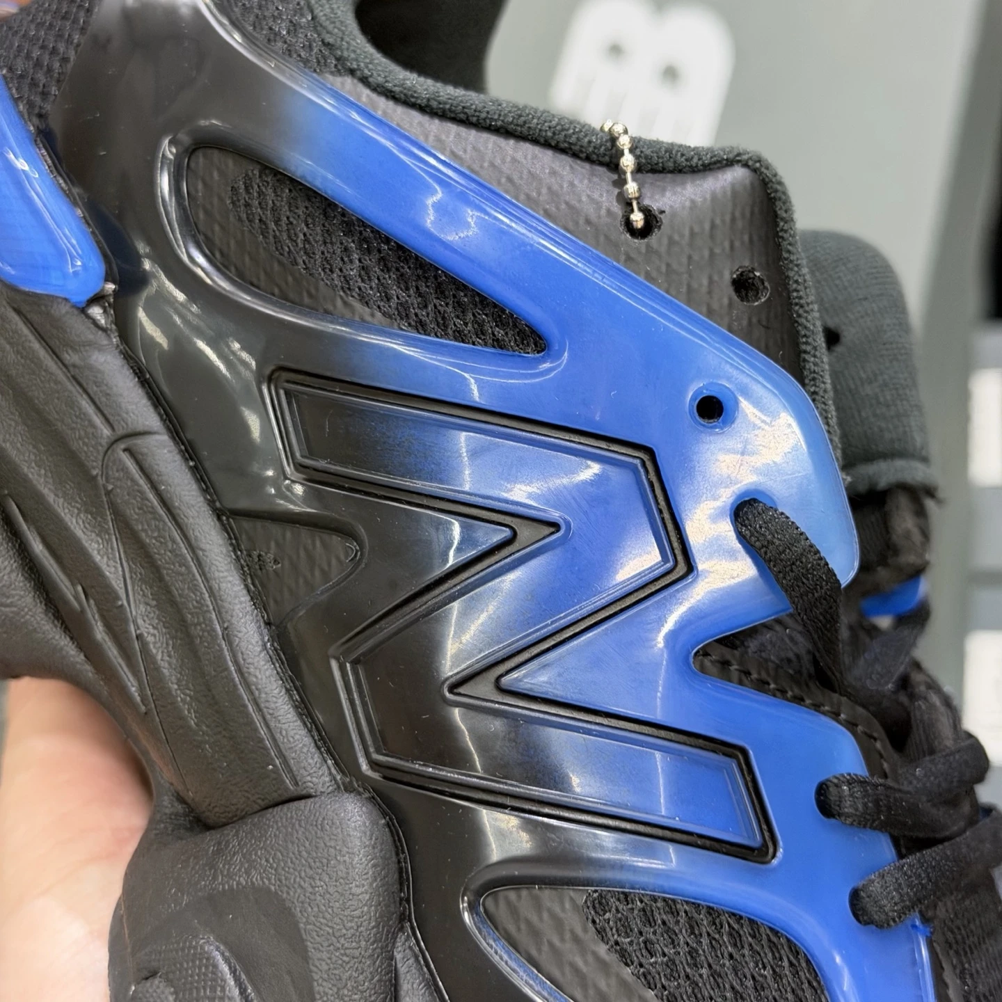 New Balance Black Blue Futuristic Chunky Sneakers