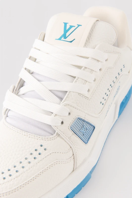 Louis Vuitton White Sky Blue Luxury Sneakers