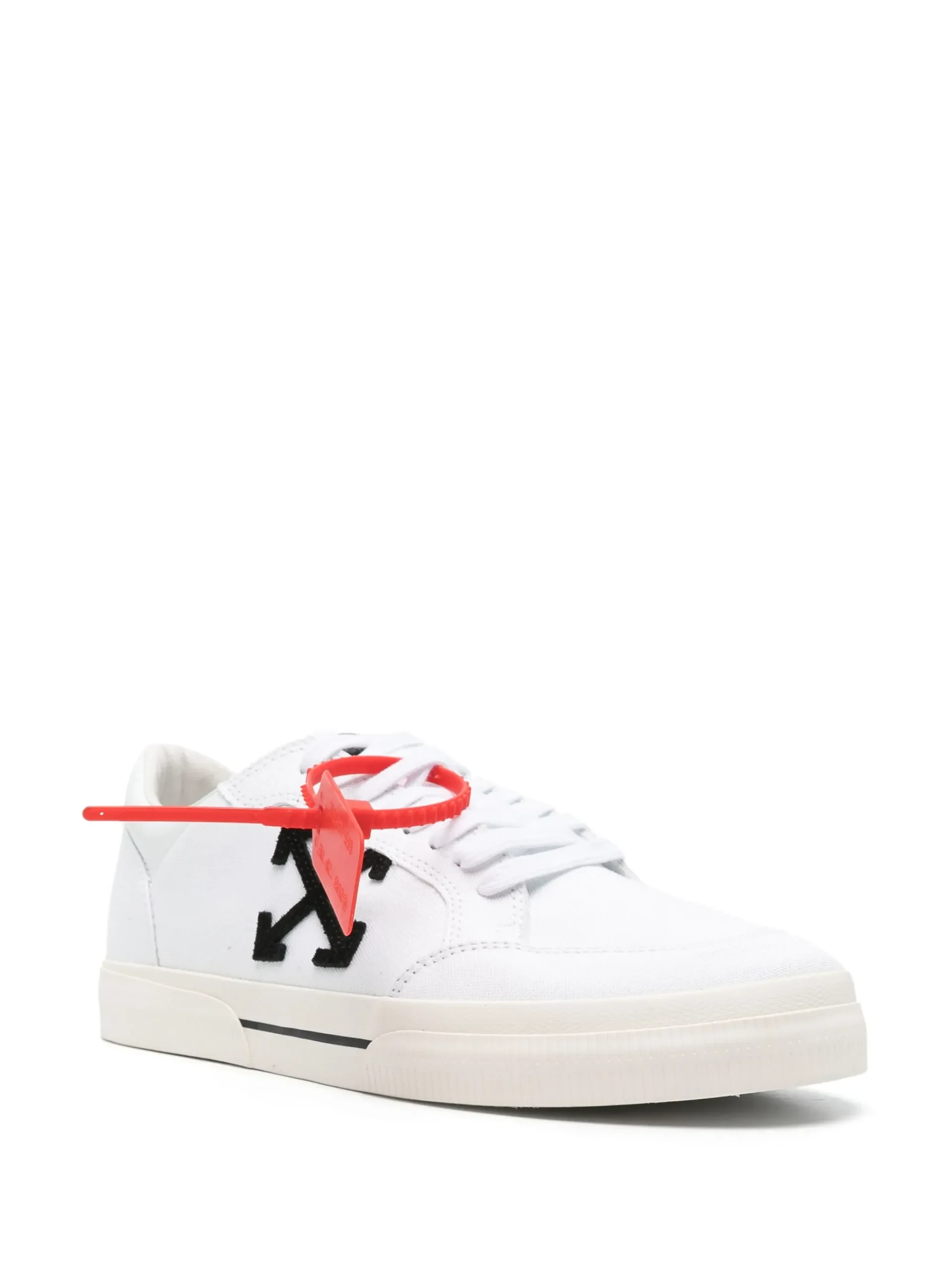 Off-White Cotton Low Vulcanized Sneakers for Men
