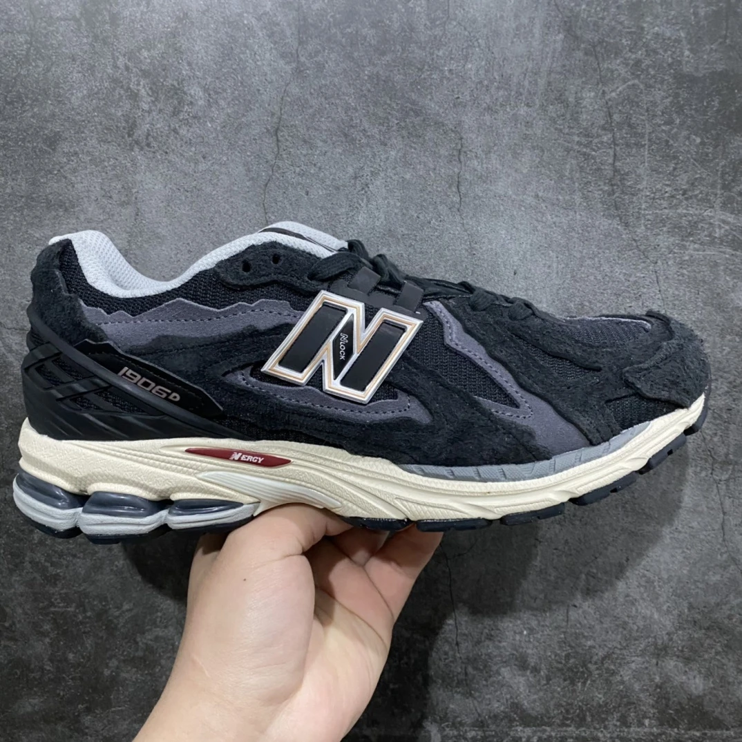 New Balance 1906D Protection Pack Black Phantom Running Sneakers – Premium Distressed Suede Retro Streetwear Shoes With N-ergy Cushioning