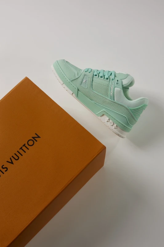 Louis Vuitton Mint Green Luxury Low-Top Sneakers