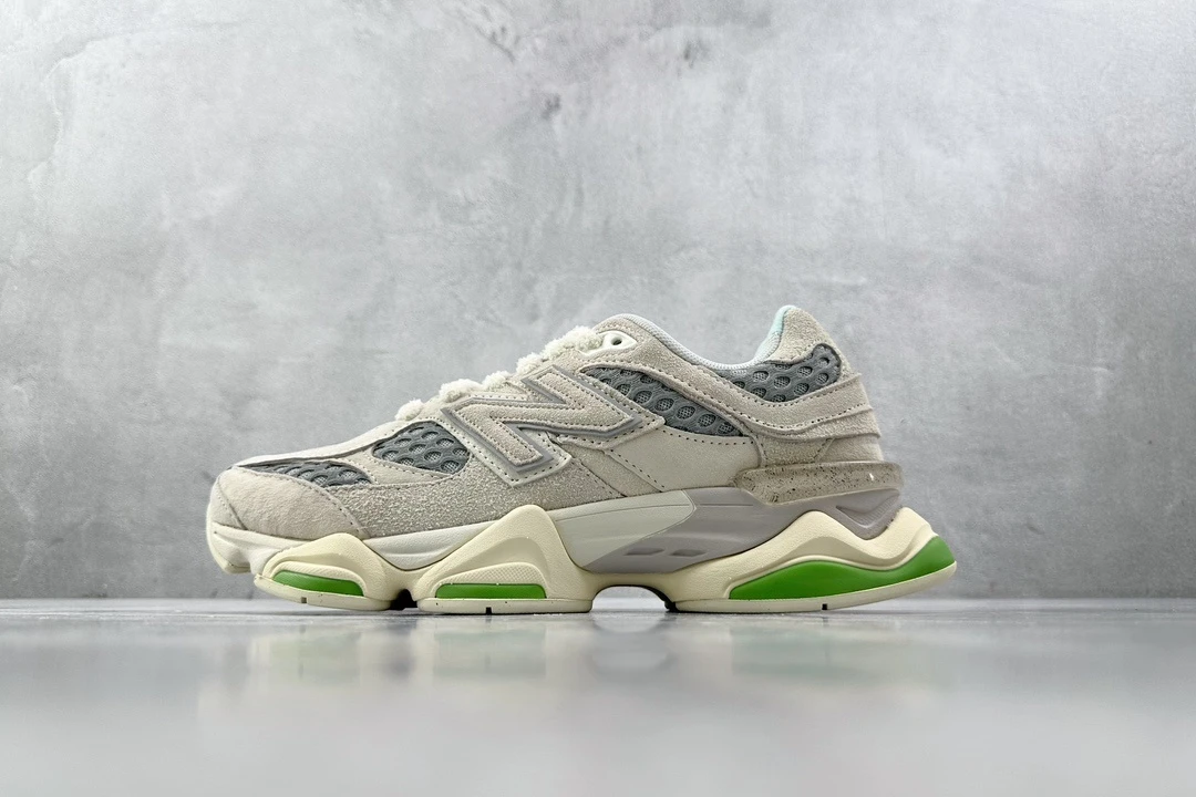 New Balance Cream Green Chunky Sneakers