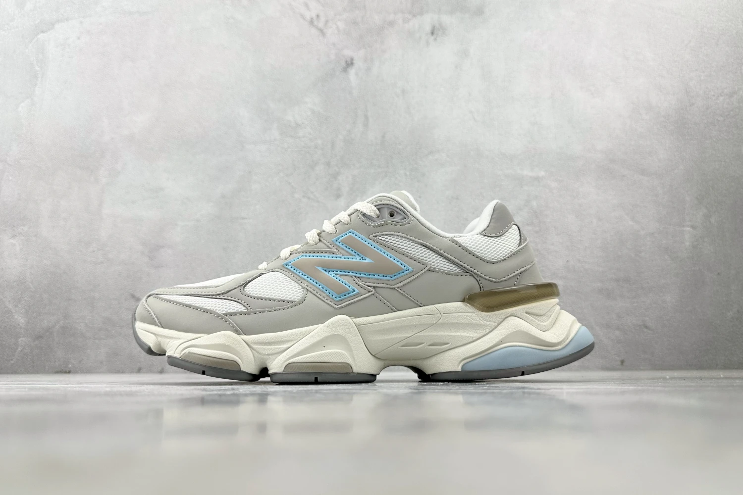 New Balance 9060 Grey Sky Blue Chunky Sneakers – Premium Futuristic Lifestyle Running Shoes With Oversized Comfort Cushioning For Men & Women
