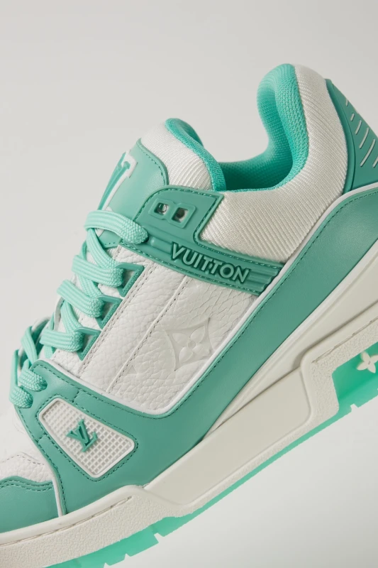 Louis Vuitton Mint Green & White Luxury Sneakers