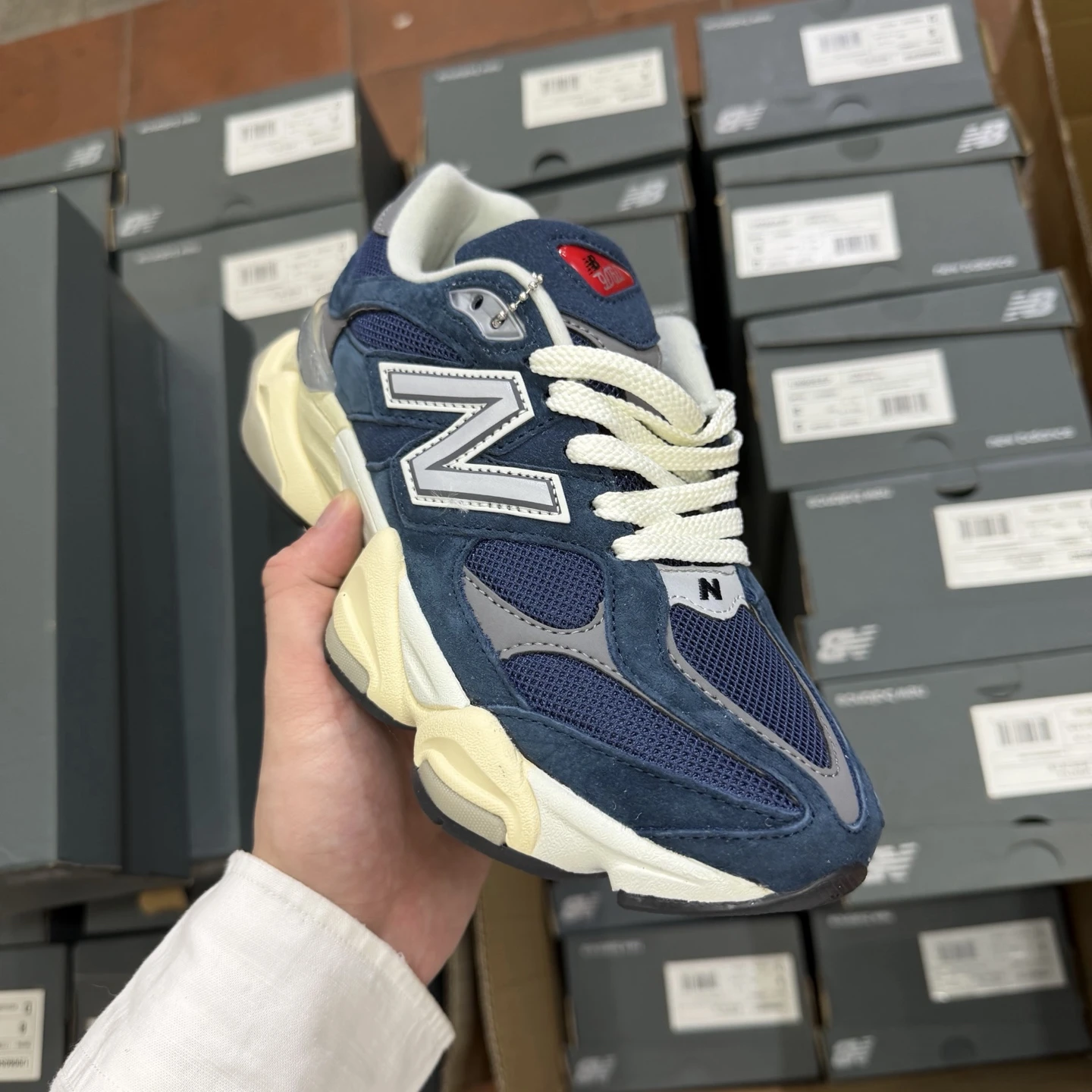 New Balance Navy Grey Chunky Sneakers