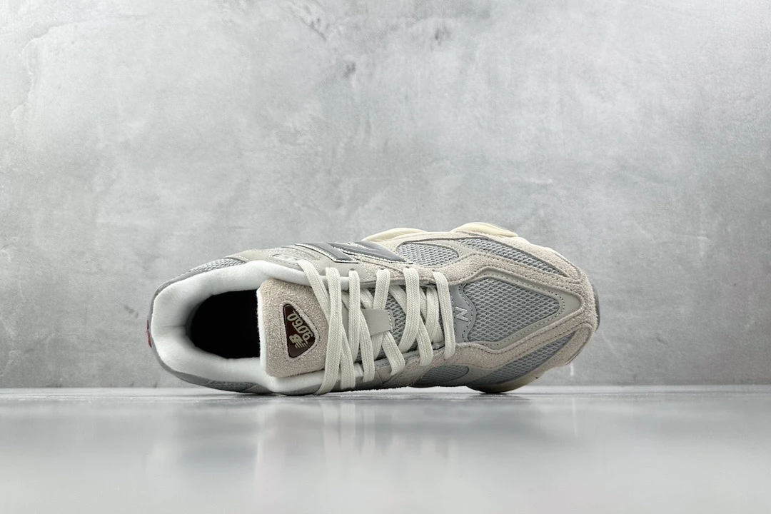 New Balance 9060 Cream Grey Chunky Sneakers – Premium ABZORB Lifestyle Running Shoes With Futuristic Neutral Streetwear Design For Men & Women