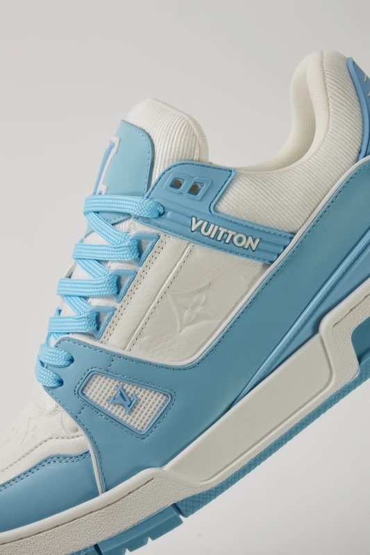 Louis Vuitton Baby Blue & White Luxury Low-Top Sneakers