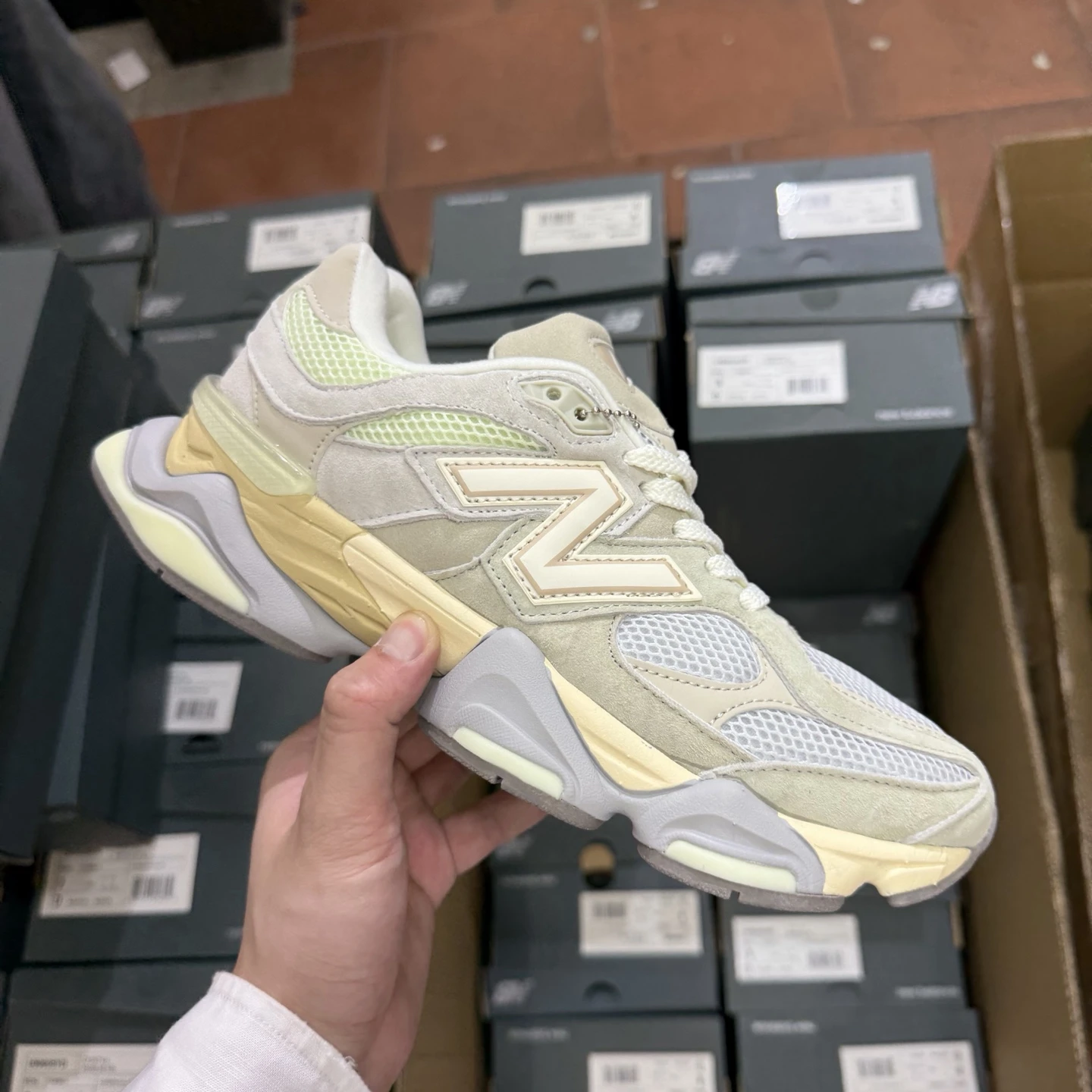 New Balance Cream Sage Chunky Sneakers