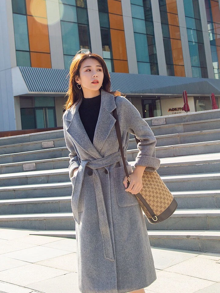 Women's Long Wool Coat - Elegant & Warm Winter Overcoat