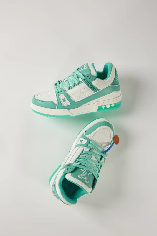 Louis Vuitton Mint Green & White Luxury Sneakers
