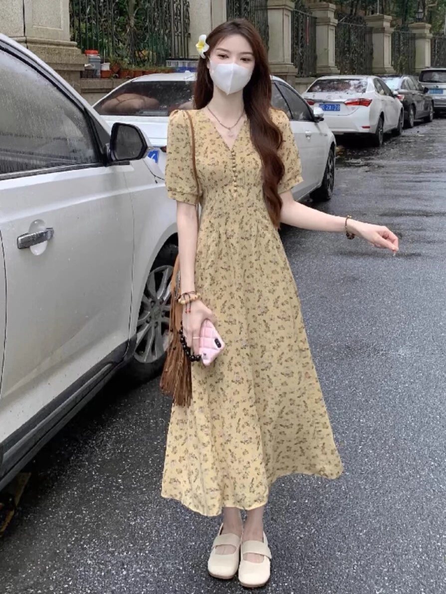 Women's Floral Midi Maxi Dress - Bohemian Summer Sundress