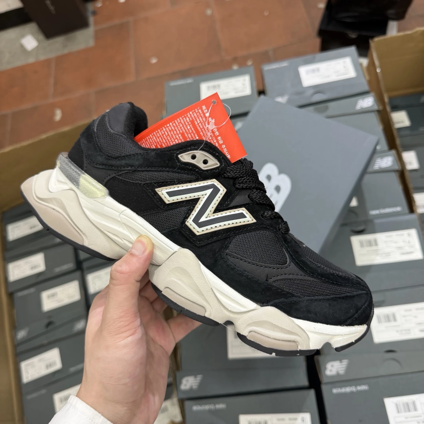 New Balance Triple Black & Cream Chunky Runner Sneakers