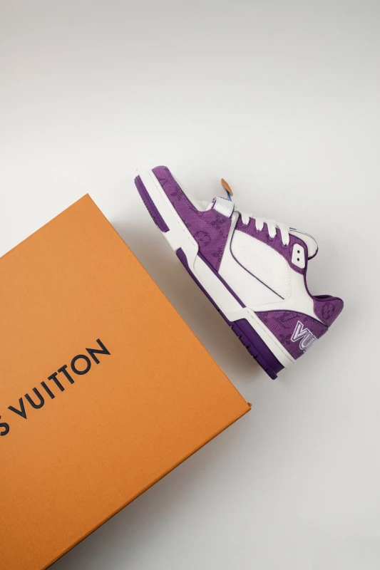 Louis Vuitton Monogram Purple and White Luxury Designer Sneakers