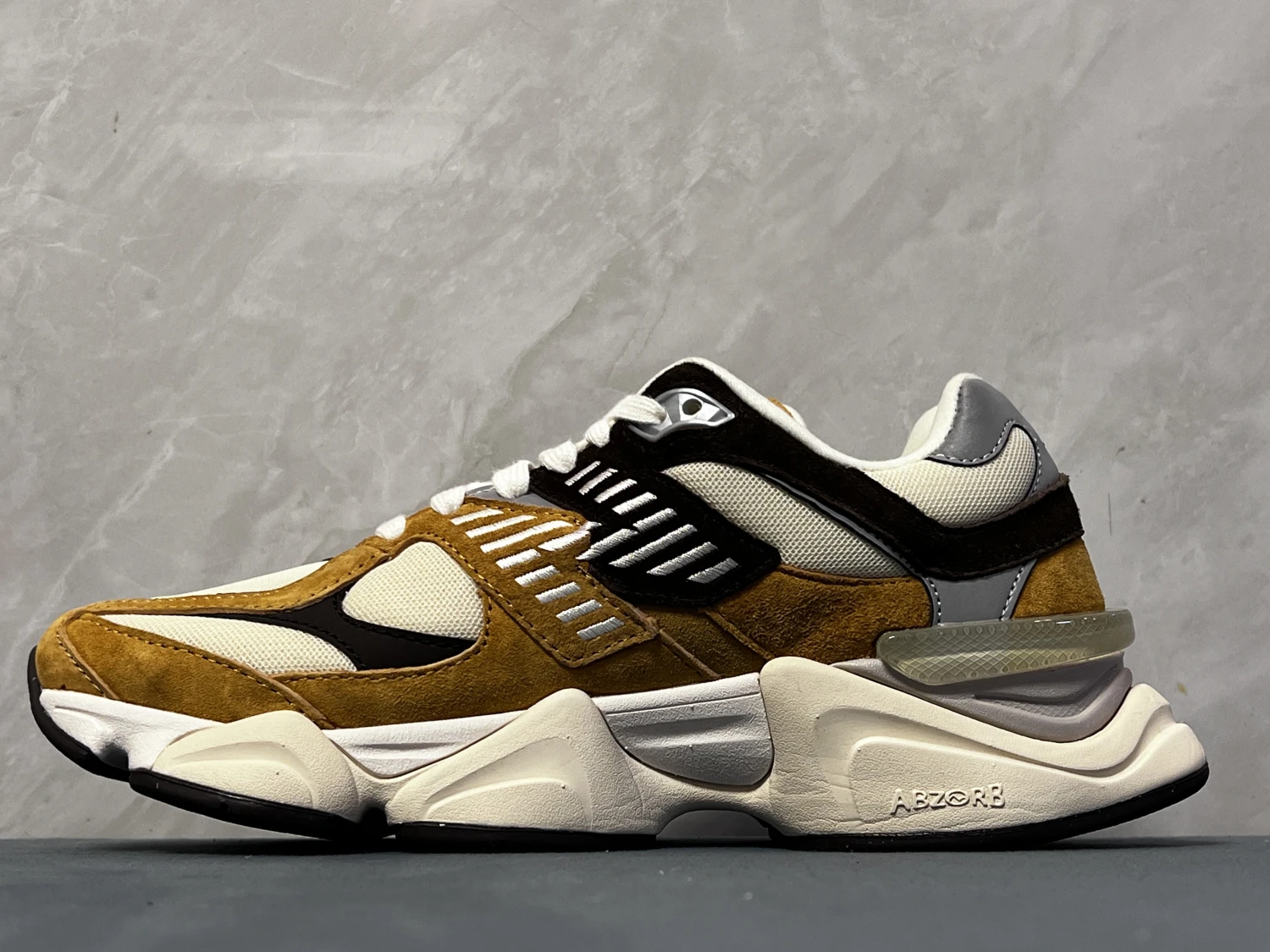 New Balance Golden Brown ABZORB Chunky Sneakers – Retro Suede Lifestyle Running Shoes