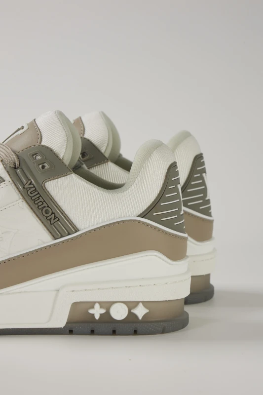 Louis Vuitton Beige & White Luxury Low-Top Sneakers