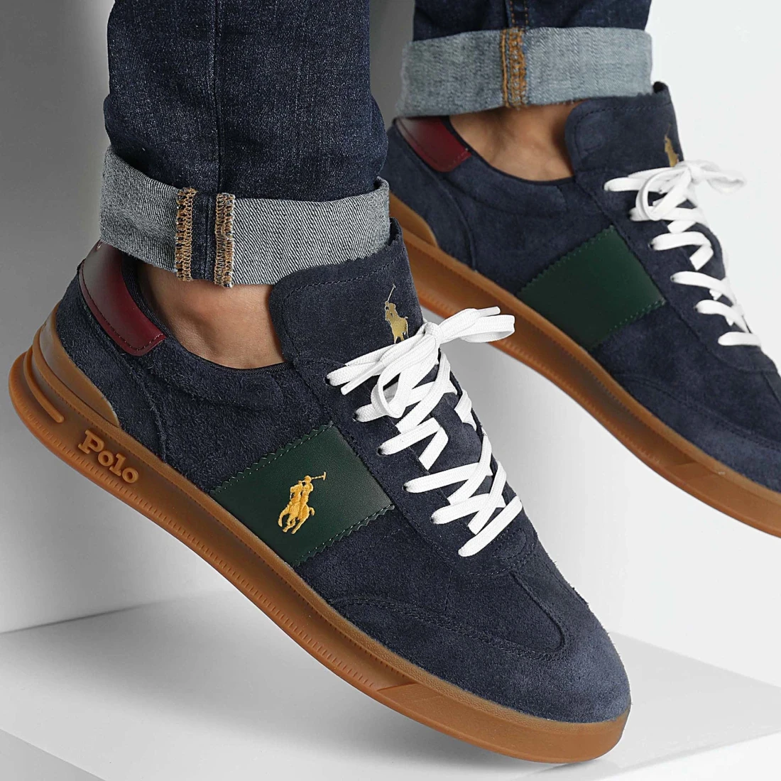 Ralph Lauren Men's Blue Suede Sneakers