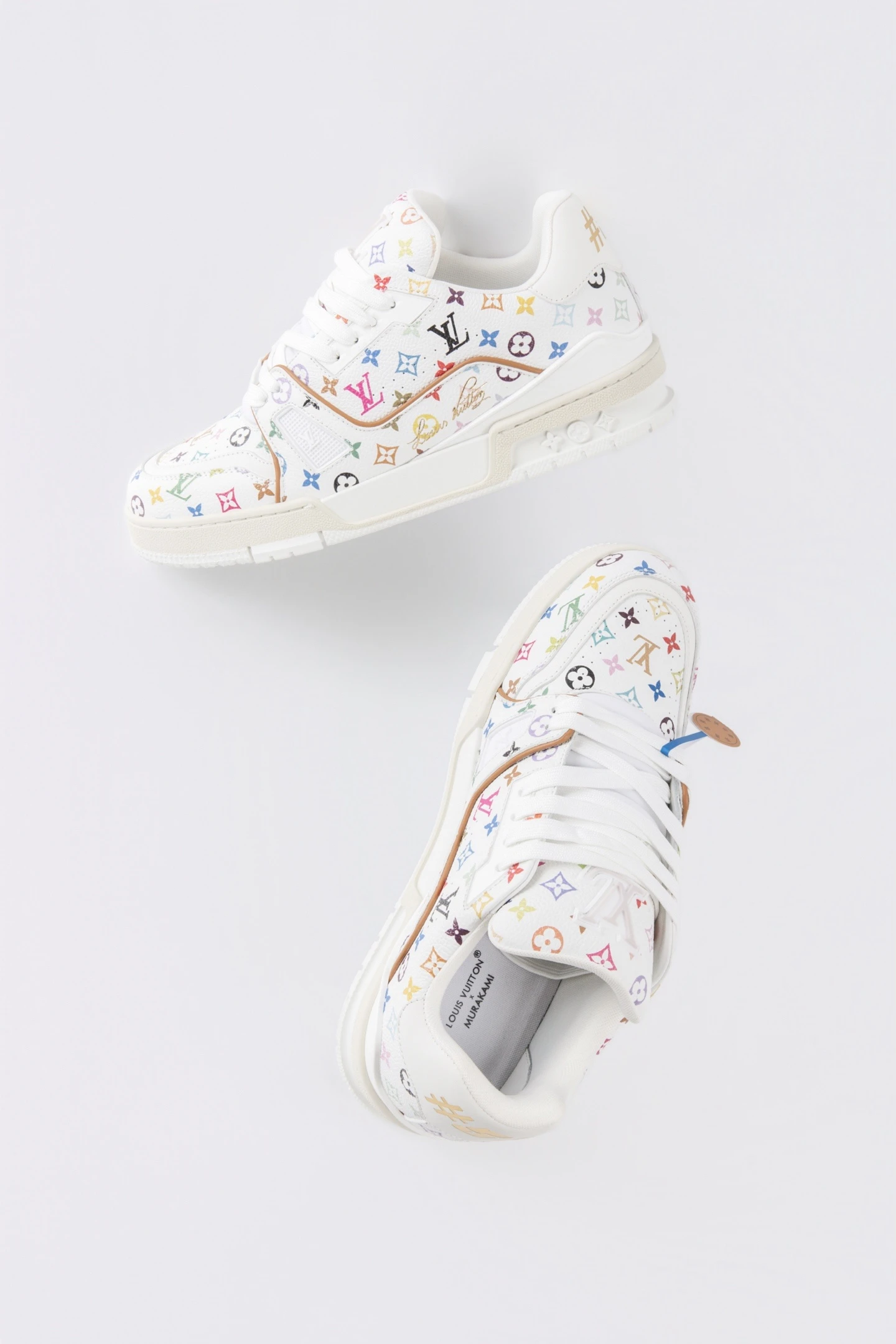 Louis Vuitton White Multicolor Monogram Low-Top Luxury Fashion Sneakers for Men & Women