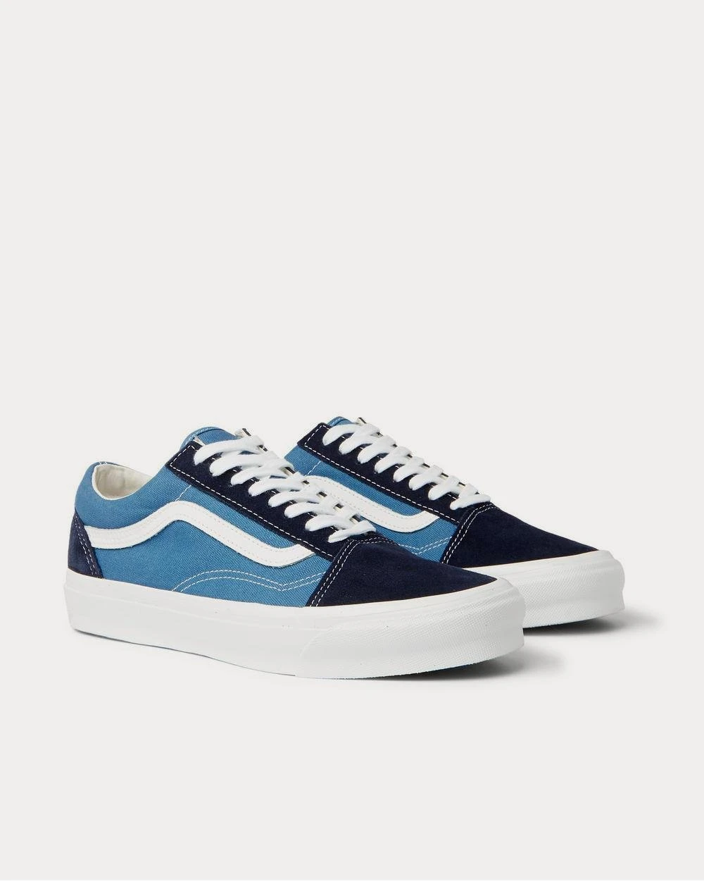 Vans Men’s Blue Suede Sneakers with Colorful Pattern