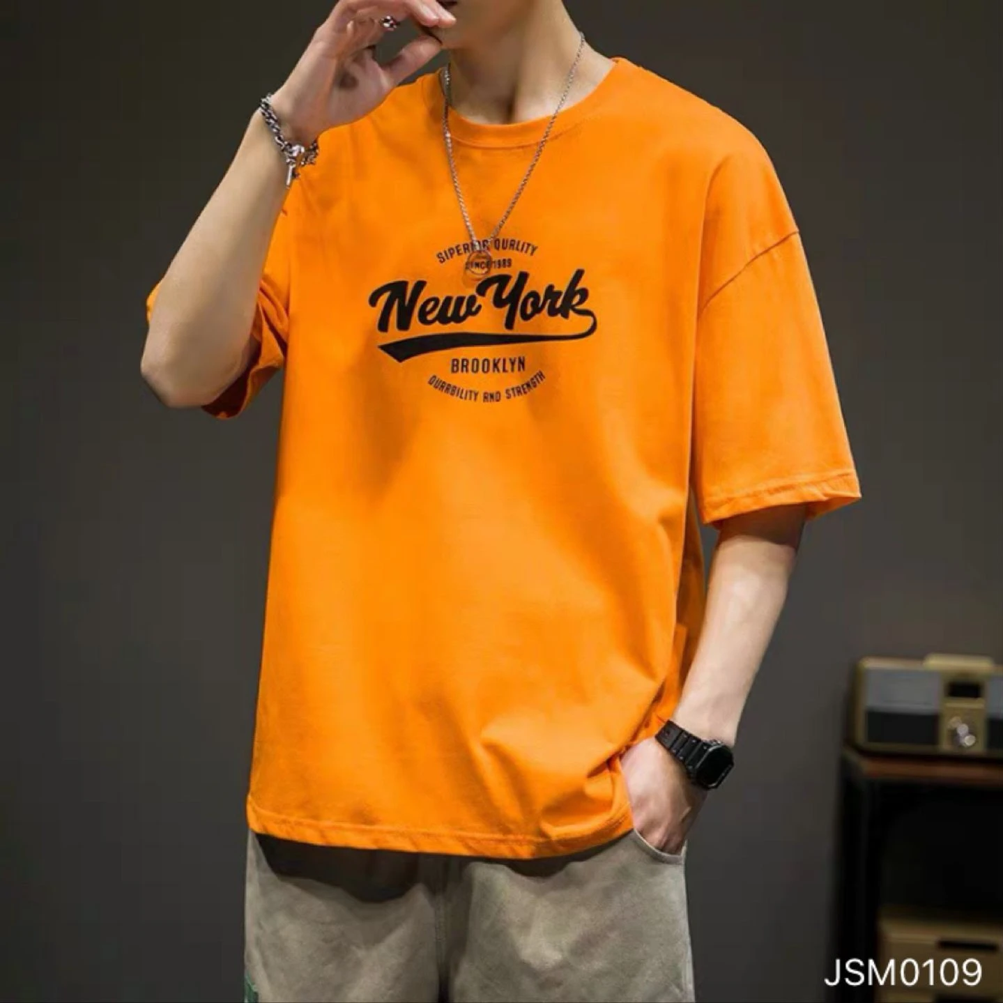 Men's Soft Pique Bead Cotton T-Shirt - Breathable & Casual Tee