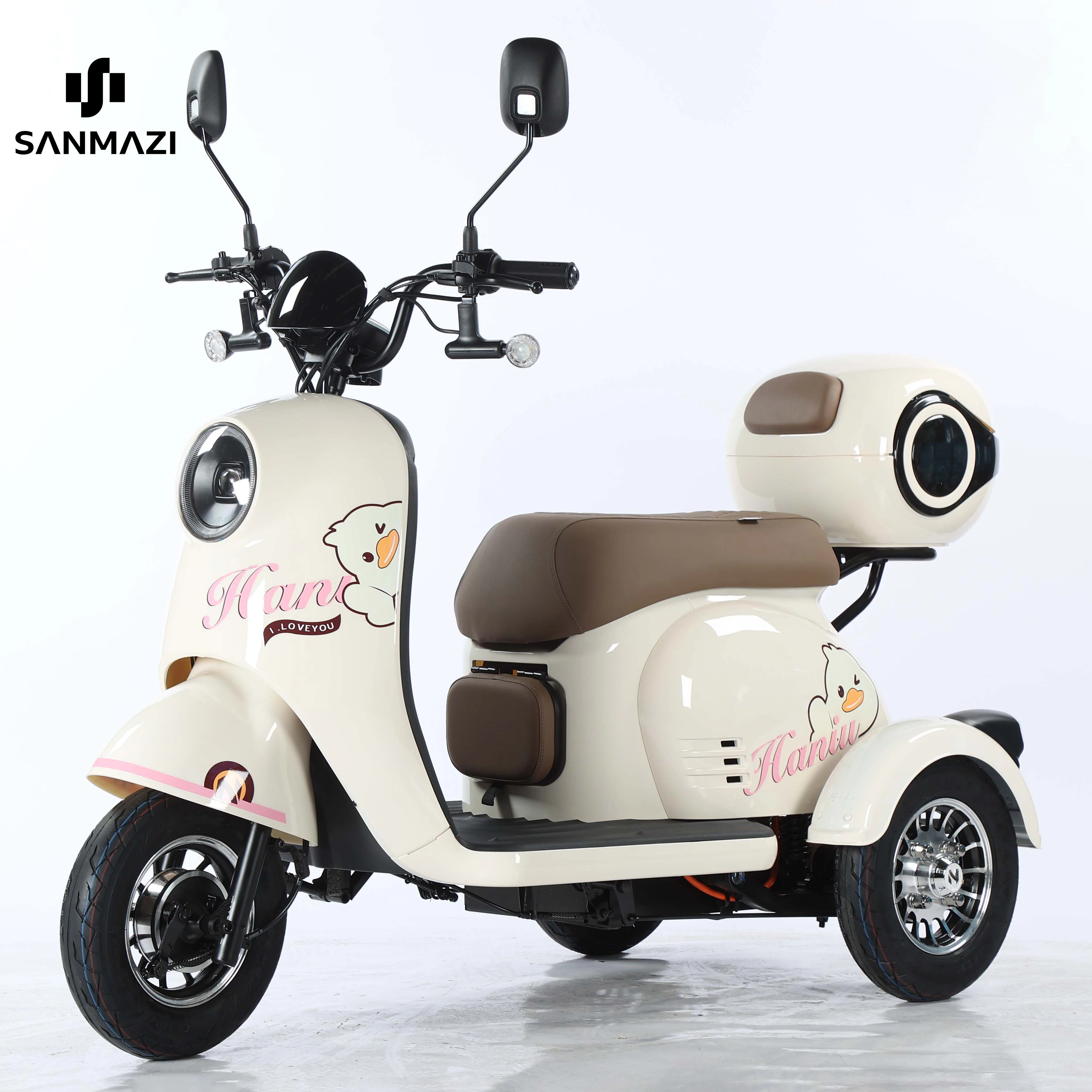 SANMAZI 3-Wheel Electric Motorcycle for Adults - 48V/60V, Safe & Affordable