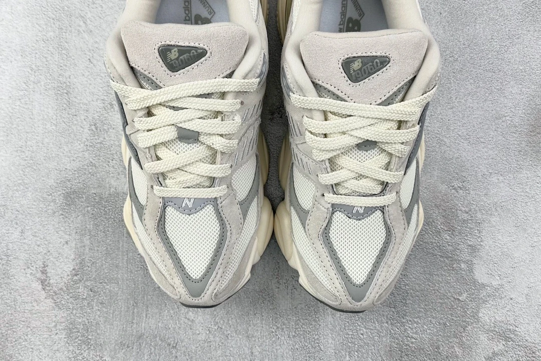 New Balance 9060 Light Grey Cream Chunky Sneakers – Premium ABZORB Retro Lifestyle Shoes With Modern Neutral Streetwear Aesthetic For Men & Women