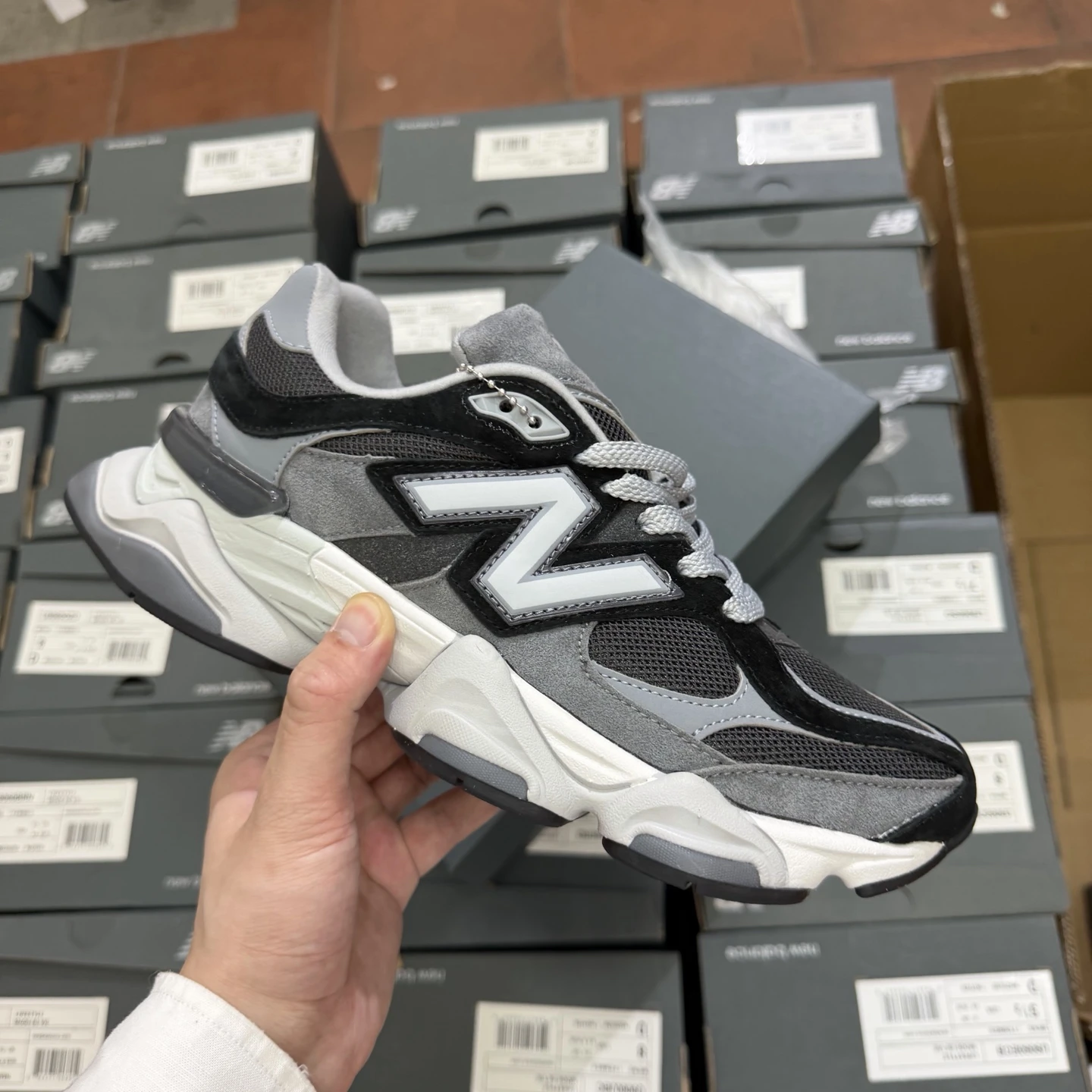 New Balance Shadow Grey Chunky Sneakers