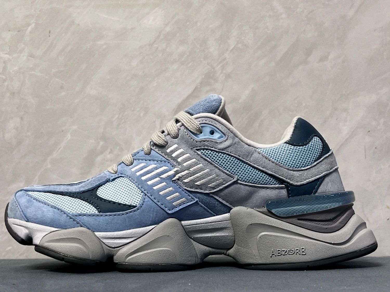 New Balance Sky Blue ABZORB Chunky Sneakers – Retro Suede Lifestyle Running Shoes