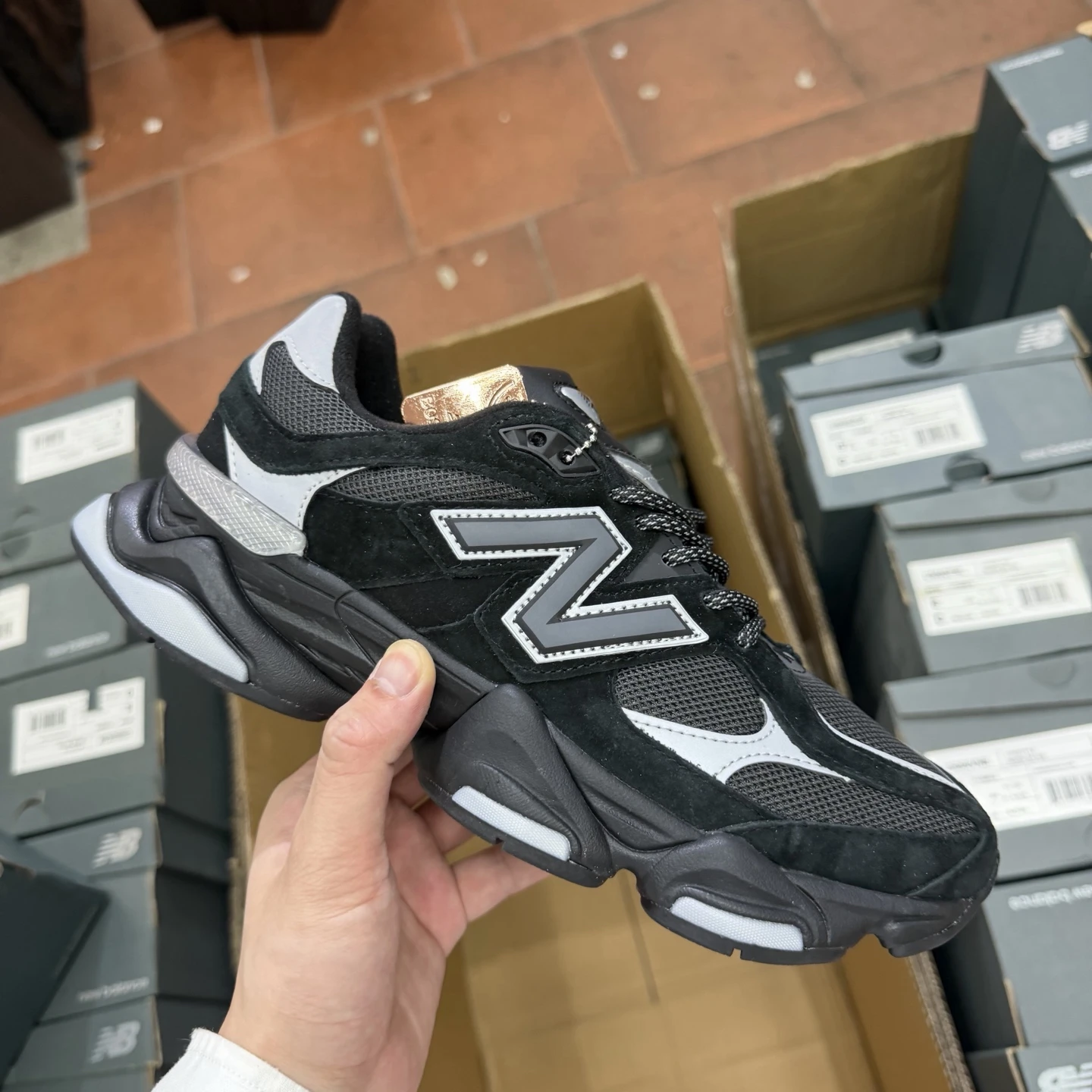 New Balance 9060 “Shadow Graphite” Chunky Sneakers – Black Grey  Colors