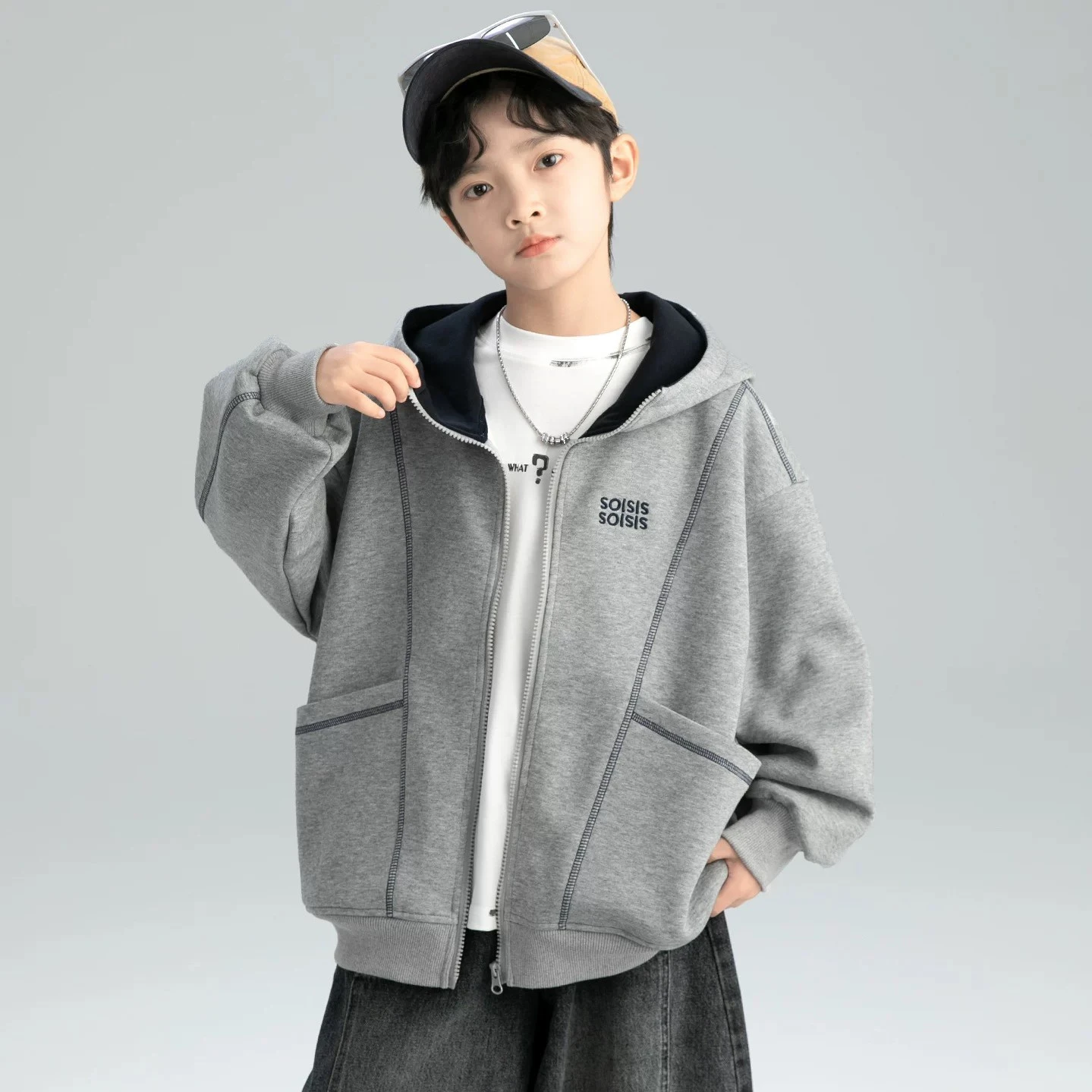 Cozy Knit Full Zip Hoodie for Kids - Child Zipper Sweater