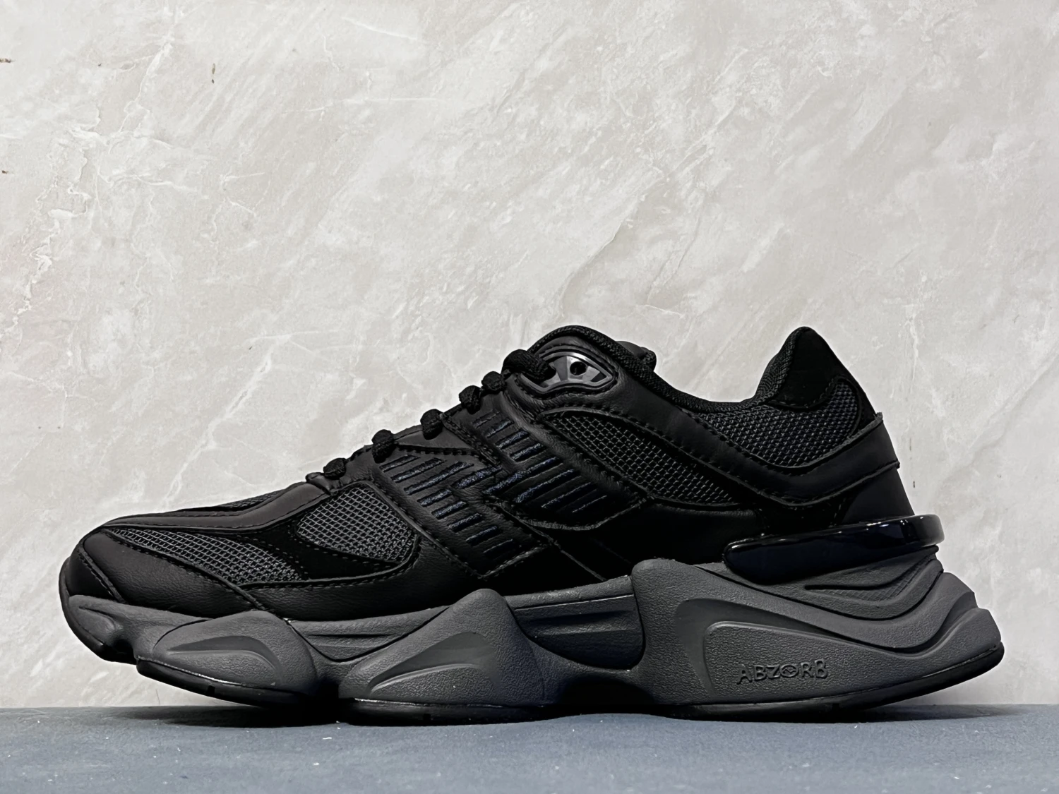 New Balance Triple Black ABZORB Lifestyle Sneakers – Premium Monochrome Chunky Running Shoes
